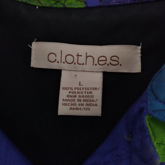 C.L.O.T.H.E.S. Womens Multicolor Patchwork Design Button Up Jacket Size Large - Picture 5 of 7